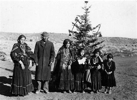 Peshlakai Etsetti Navajo Family with Christmas Tree