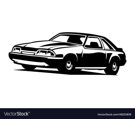 2000 ford mustang car silhouette design Royalty Free Vector