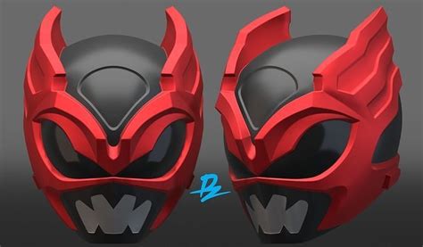 psycho ranger helmet Red 3D model 3D printable | CGTrader