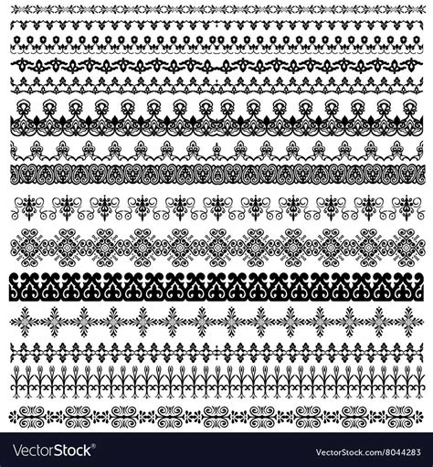 Border decoration elements pattern vector image on VectorStock in 2024 ...