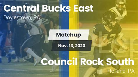 Central Bucks East HS Football Video "Matchup: Central Bucks East vs. Council Rock South 2020 ...