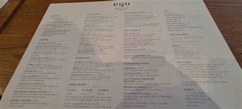 Menu at Ego Mediterranean Restaurant & Bar, Lytham, Lytham Saint Annes