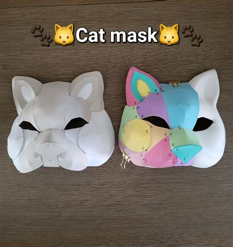 Eva Foam Cat Mask/ Therian Mask Pdf Pattern Guide Step by - Etsy