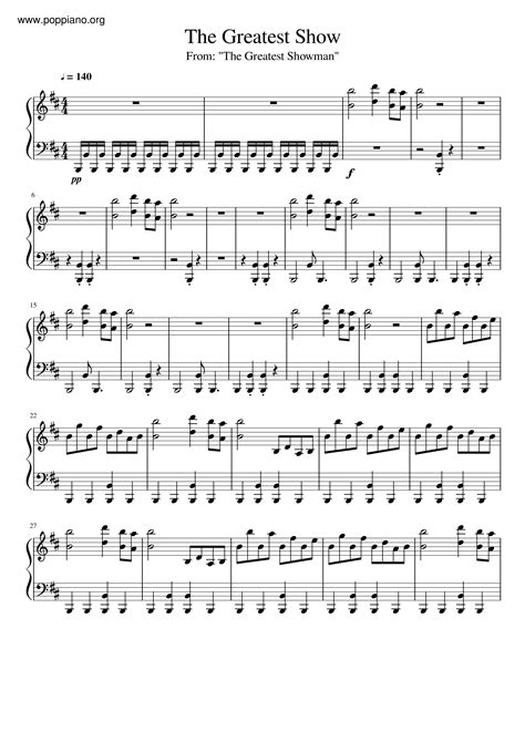 The Greatest Show - Sheet Music / Piano Score Free PDF Download - HK Pop Piano Academy ★