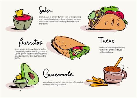 Mexican Food Menu Hand Drawn Vector Illustration 199374 Vector Art at Vecteezy