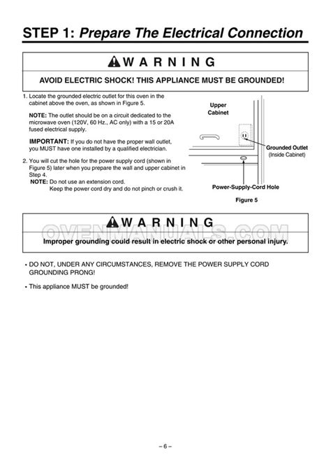 LG LMV1831ST Microwave Oven Installation Instructions