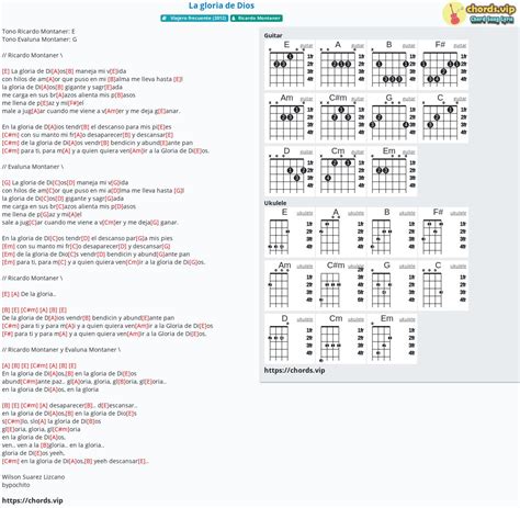 Chord: La gloria de Dios - tab, song lyric, sheet, guitar, ukulele | chords.vip