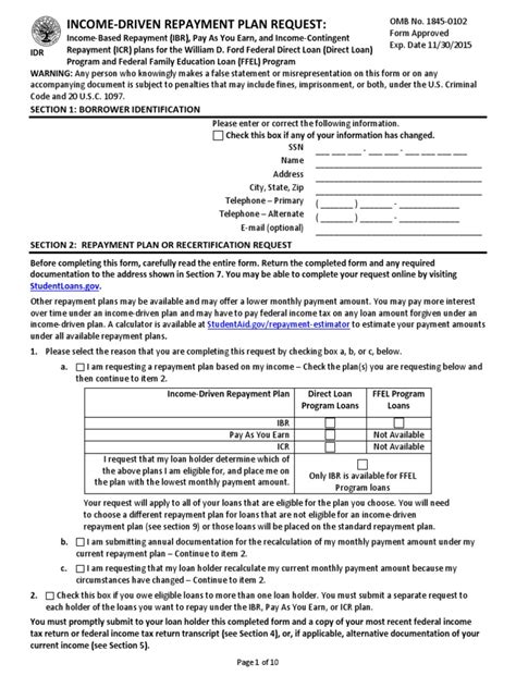 Income-Driven Repayment Plans Application | Student Loans In The United ...