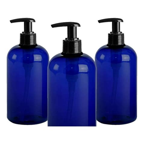 8 oz Empty Plastic Pump Bottles Dispenser for Shampoo Soap Lotion, Blue, Pack of 3 - Walmart.com ...