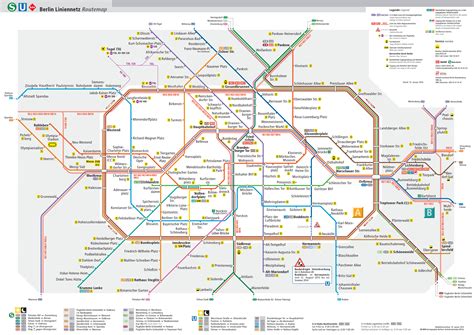 Map of Berlin subway, underground & tube (u bahn): stations & lines