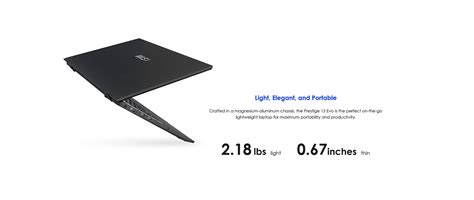 MSI PRESTIGE 13 EVO 13.3" FHD+ Ultra Thin and Light Professional Laptop Intel® Core™ i7-1360P ...