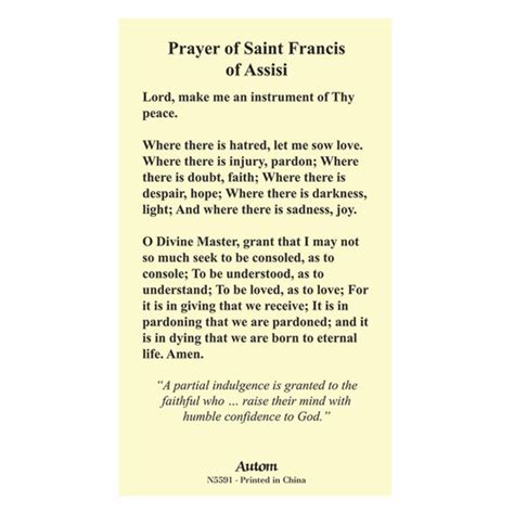 St. Francis of Assisi Laminated Holy Card - 25/pk - [Consumer]Autom