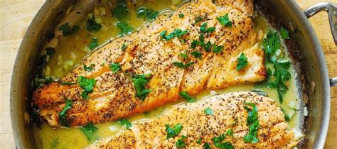 Trout with Garlic Lemon Butter Herb Sauce | Weston's Fishmongers