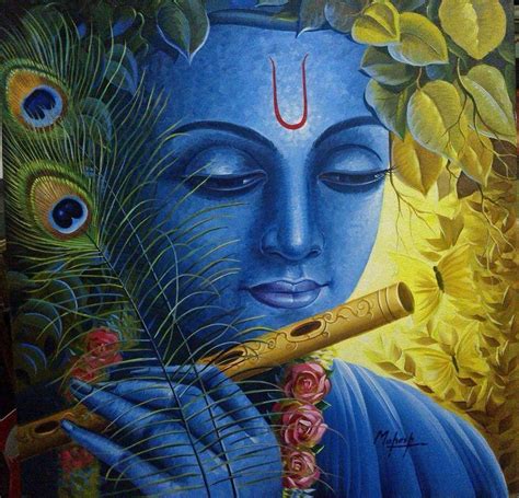 Krishna Oil Paintings Wallpaper