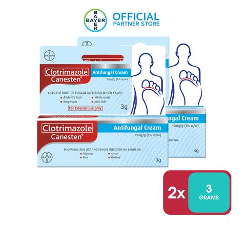 CANESTEN® Clotrimazole Antifungal Cream for Buni, Hadhad, An-an, Alipunga 3g x2 - clinically ...