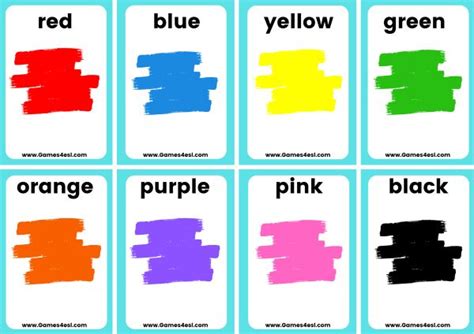 Printable Color Flashcards