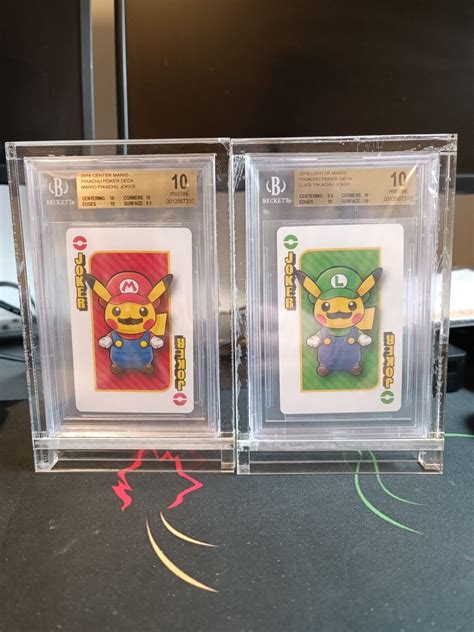 2016 Center Mario Pikachu Poker Deck Joker Mario & Luigi Set both Cards ...