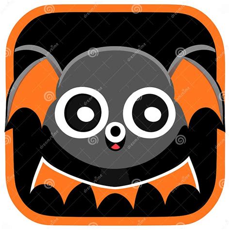 Cute Cartoon Bat with Eyes and Mouth. Halloween Illustration Stock Illustration - Illustration ...