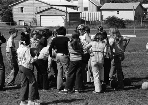 Nancy Lohr Leads Coed Physical Education Class at Carpenter Elementary School, October 1974 ...