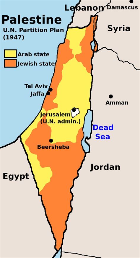 UN Partition Plan For Palestine 1947 - History of the Israeli ...