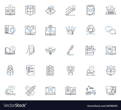 Skill development line icons collection growth Vector Image