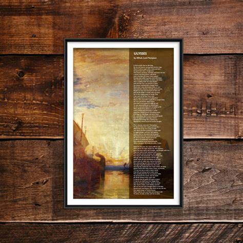 Alfred Tennyson Poem Ulysses Poster Original Art Print | Etsy