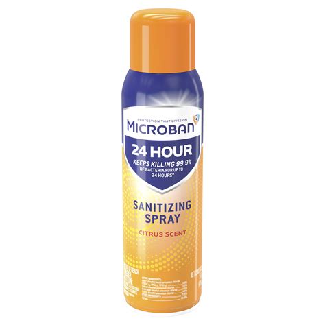 Microban 24 Hour Disinfectant Sanitizing Spray, Citrus Scent, 15 fl oz - Walmart.com - Walmart.com