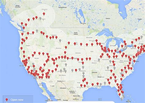 Image: Tesla Supercharger locations in the United States, March 2015 ...