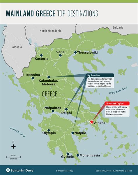 Mainland Greece Map - Athens, Delphi, Peloponnese, & Thessaloniki