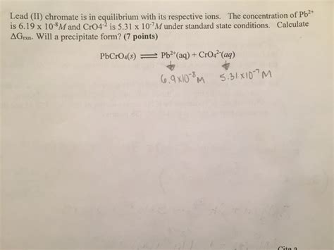 Solved Lead (II) chromate is in equilibrium with its | Chegg.com