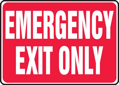 Emergency Exit Only Sign Red MEXT441