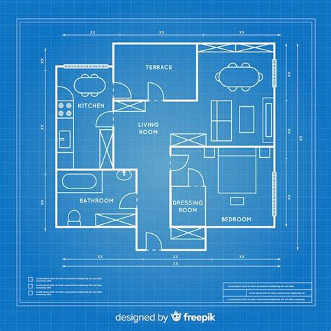 Free Vector | Blueprint design plan of a house