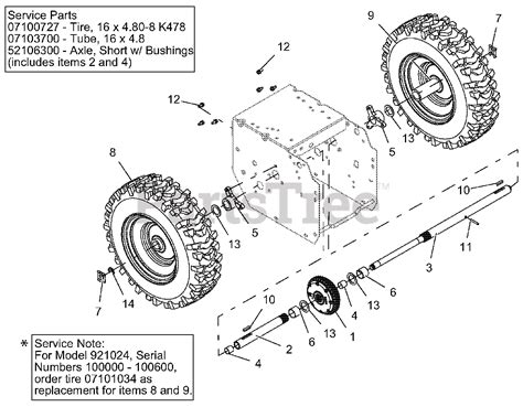 Ariens 921032 - Ariens Deluxe 30" Snow Blower, Ariens AX engine (SN: 100000 - 149999) Wheels And ...