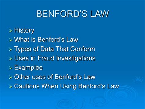 PPT - BENFORD’S LAW PowerPoint Presentation, free download - ID:6689924