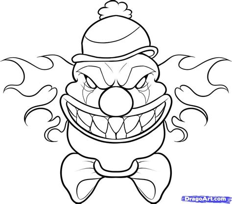 clown coloring pages - Google Search | Halloween drawings, Scary clown ...