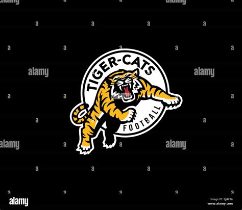 Hamilton Tiger Cats, Rotated Logo, Black Background Stock Photo - Alamy