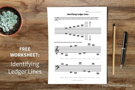 Just Added: “Identifying Ledger Lines” Music Worksheet – Color In My Piano