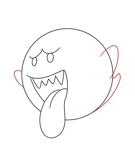 How To Draw Boo The Mario Ghost - Draw Central | Mario ghost, Ghost drawing, How to draw ghosts