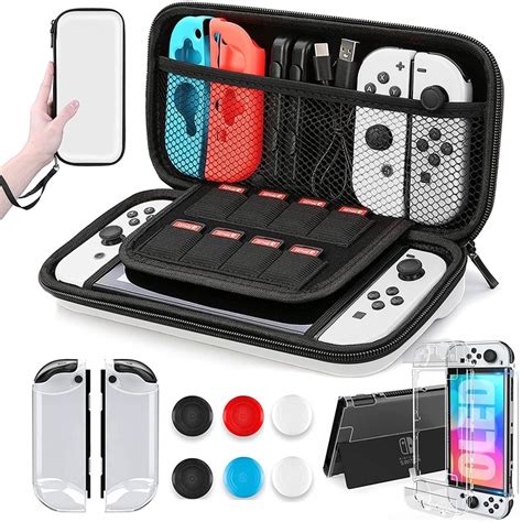 Nintendo Switch OLED Model Carrying Case, 9 in 1 Accessories Kit for 2021 NS Switch OLED Model ...