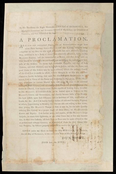 Lord Dunmore’s Proclamation | Finding Freedom - Museum of the American Revolution