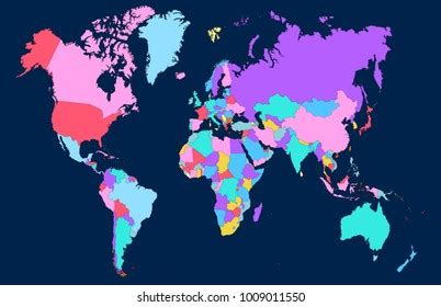 Color World Map Vector Stock Vector (Royalty Free) 1102273094 | Shutterstock