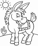Cartoon donkey coloring Page sketch template