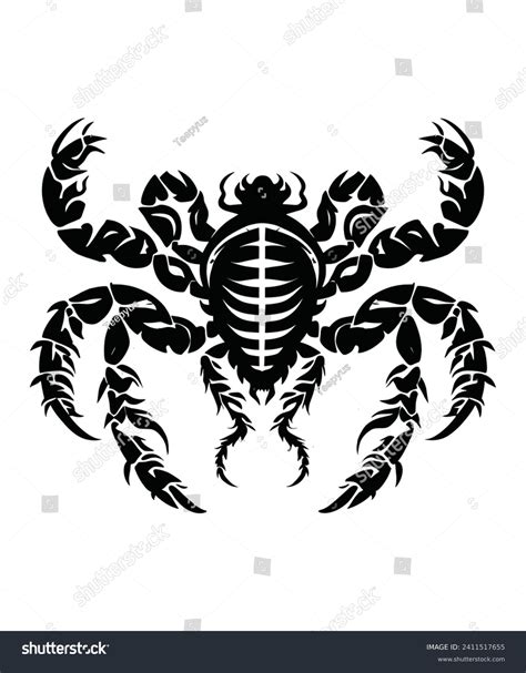 Scorpion Black White Vector Illustration Tattoo Stock Vector (Royalty ...