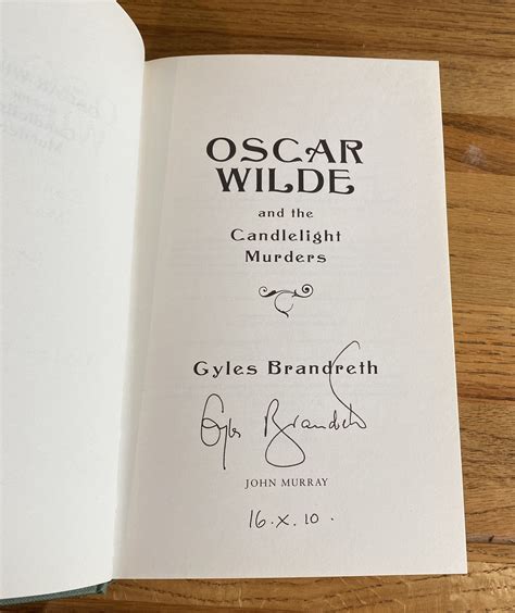 OSCAR WILDE AND THE CANDLELIGHT MURDERS by BRANDRETH GYLES: Hard Cover ...