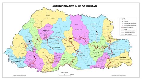 Large Administrative Map Of Bhutan Bhutan Large Administrative Map ...