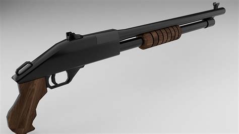 3D model Short pump shotgun VR / AR / low-poly | CGTrader