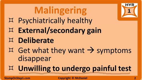 Malingering, Somatoform Disorder, Munchausen, Factitious Disorder Hypochondriac - YouTube