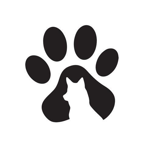 Silhouette of a dog's paw. Paw prints. The dog puppy icon. A trace of a ...