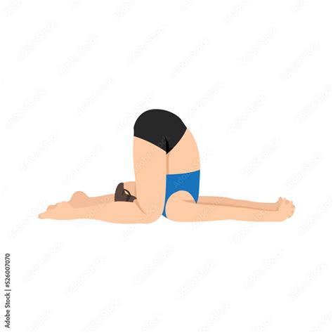 Young woman Ear Pressure Pose, Halasana Variation Knees to Floor, Deaf Mans Pose. Practice ...