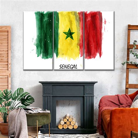 Senegal Flag Grunge Wall Art | Digital Art